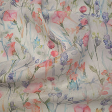 Load image into Gallery viewer, Flat drape of 100% Linen, Watercolour Floral - for sale at Minerva's Bower