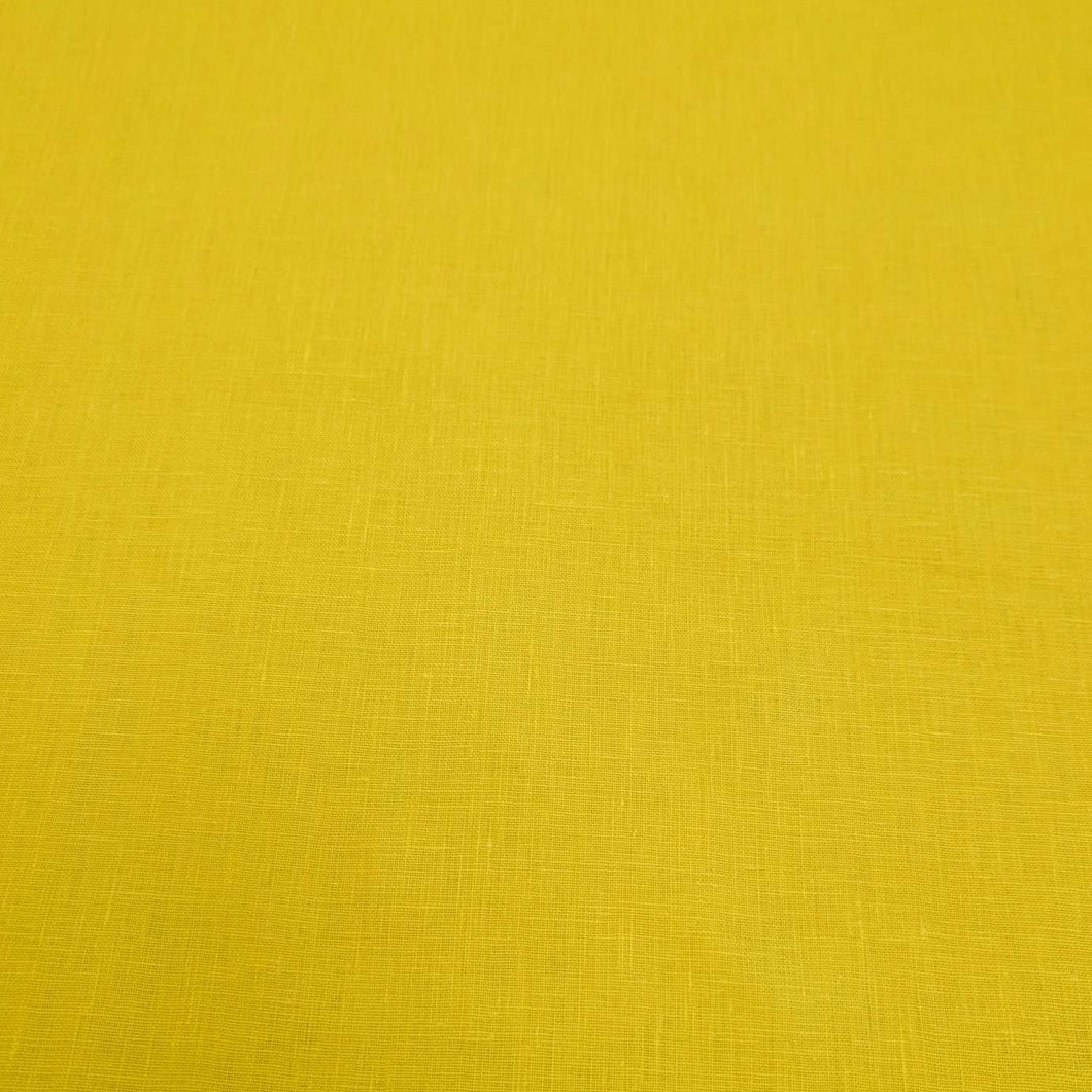 Flat lay of 100% heavyweight linen in Yellow for sale at Minerva's Bower
