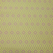 Load image into Gallery viewer, Flat lay of Ruby Star, Lofi Linen 85% cotton 15% linen Bitmapped Neon Yellow - for sale at Minerva's Bower