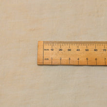 Load image into Gallery viewer, Close up flat lay of 100% linen Lottie, Cream Puff , ruler included for scale - for sale at Minerva's Bower