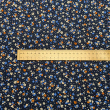 Load image into Gallery viewer, Flat lay of Lucille 100% Cotton Pinwale Cord in Blue by Kokka, ruler included for scale - for sale at Minerva's Bower 