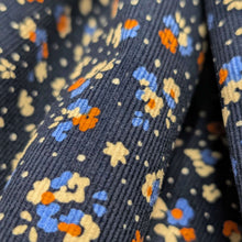 Load image into Gallery viewer, Close up drape of Lucille 100% Cotton Pinwale Cord in Blue by Kokka - for sale at Minerva's Bower 