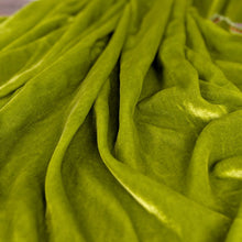 Load image into Gallery viewer, Close-up of Mae Silk Velvet, Chartreuse. Available at Minerva's Bower