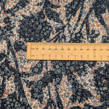 Load image into Gallery viewer, Close up flat lay of Liberty 100% cotton Tana Lawn, Marquess Belle A Blue, ruler included for scale - for sale at Minerva's Bower