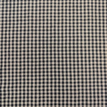 Load image into Gallery viewer, Flat lay of Melange 100% Linen, Black Oatmeal Gingham Check, for sale at MInerva's Bower