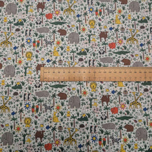 Load image into Gallery viewer, Flat lay of Liberty 100% Cotton Tana Lawn, Miffy Zoology A, ruler included for scale - for sale at MInerva's Bower