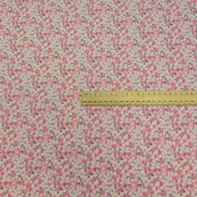 Load image into Gallery viewer, Flat lay of Liberty 100% Cotton Tana Lawn, Mitsi Valeria B, Pink with a ruler included for scale for sale at MInerva&#39;s Bower
