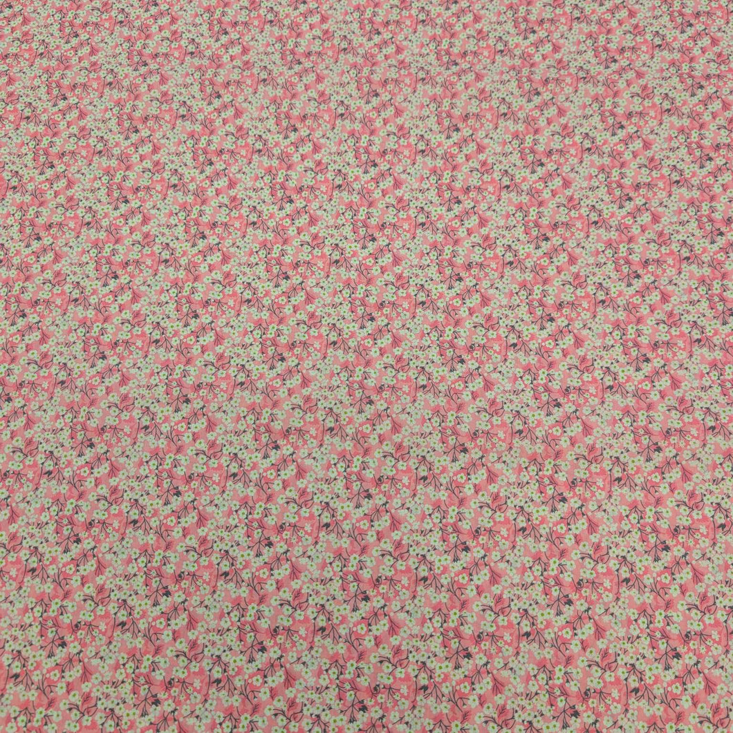 Flat lay of Liberty 100% Cotton Tana Lawn, Mitsi Valeria B, Pink for sale at MInerva's Bower
