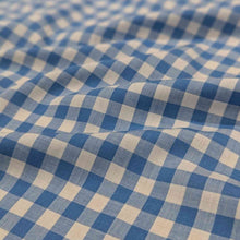 Load image into Gallery viewer, 90% Modal 10% Silk 0.9mm Gingham, Atlantic, flat drape image, for sale at Minerva&#39;s Bower