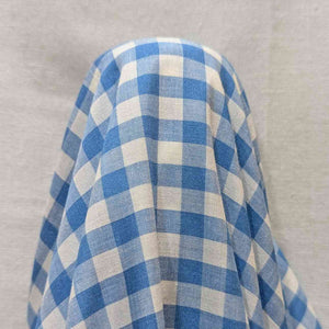 90% Modal 10% Silk 0.9mm Gingham, Atlantic,drape image, for sale at Minerva's Bower