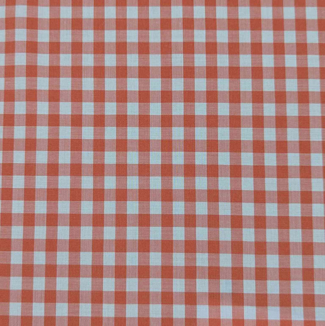 90% Modal 10% Silk 0.9mm Gingham, Tangerine, for sale at Minerva's Bower