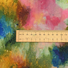 Load image into Gallery viewer, Close up flat lay of Liberty 100% cotton Tana Lawn, Autumnal Arboretum A, ruler included for scale - for sale at Minerva's Bower