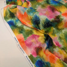 Load image into Gallery viewer, Flat lay of Liberty 100% cotton Tana Lawn, Autumnal Arboretum A, ruler included for scale - for sale at Minerva's Bower