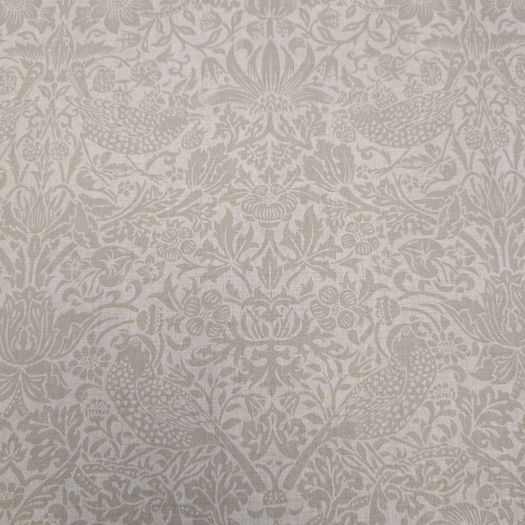 Japanese cotton with Strawberry Thief design in taupe, for sale at Minerva's Bower