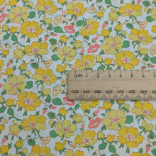 Load image into Gallery viewer, Close up flat lay of Liberty 100% cotton Tana Lawn, Mrs Stoneley C, ruler included for scale, for sale at Minerva&#39;s Bower
