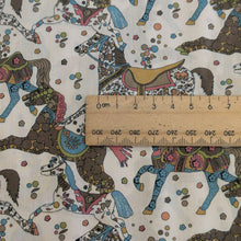 Load image into Gallery viewer, Close up Flat lay of Liberty Tana Cotton Lawn, My Little Pace  A, ruler included for scale, for sale at Minerva&#39;s Bower