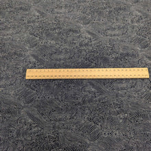 Load image into Gallery viewer, Japanese 100% cotton indigo Fabric with wave pattern for sale at Minerva&#39;s Bower, and ruler for scale