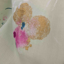 Load image into Gallery viewer, Close up detail of Nani IRO Hana No Toki Niwa Organic 100% Cotton Double Gauze, Green - for sale at Minerva's Bower