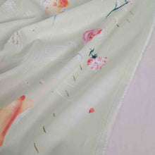 Load image into Gallery viewer, Selvedge detail of Nani IRO Hana No Toki Niwa Organic 100% Cotton Double Gauze, Green - for sale at Minerva's Bower