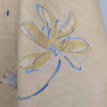Load image into Gallery viewer, Close up detail of Nani IRO Hana No Toki Niwa Organic Double Gauze, Sand - for sale at Minerva's Bower