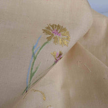 Load image into Gallery viewer, Close up detail of Nani IRO Hana No Toki Niwa Organic Double Gauze, Sand - for sale at Minerva's Bower