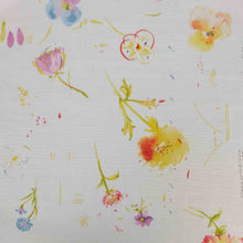 Load image into Gallery viewer, Flat lay of Nani IRO Hana No Toki Niwa Organic 100% Cotton Double Gauze, White - for sale at Minerva's Bower