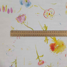 Load image into Gallery viewer, Flat lay of Nani IRO Hana No Toki Niwa Organic 100% Cotton Double Gauze, White, ruler included for scale - for sale at Minerva's Bower