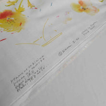Load image into Gallery viewer, Selvedge detail of Nani IRO Hana No Toki Niwa Organic 100% Cotton Double Gauze, White - for sale at Minerva's Bower