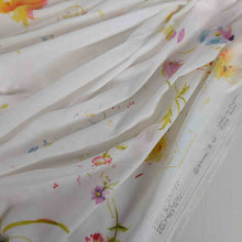 Load image into Gallery viewer, Drape of Nani IRO Hana No Toki Niwa Organic 100% Cotton Double Gauze, White - for sale at Minerva's Bower