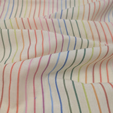 Load image into Gallery viewer, Flat drape of 100% Indian Cotton Natural Stripe, Warp and Weft Mystic Fable by Ruby Star Society , available at Minerva's Bower