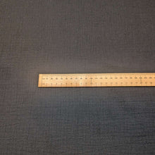 Load image into Gallery viewer, Flat lay of Organic 100% Cotton Double Gauze, Black, ruler included for scale - for sale at Minerva's Bower
