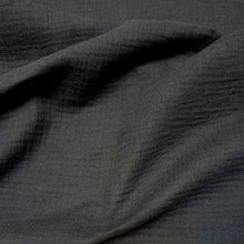Load image into Gallery viewer, Flat drape of Organic 100% Cotton Double Gauze, Black - for sale at Minerva's Bower