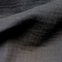 Load image into Gallery viewer, Close up of Organic 100% Cotton Double Gauze, Black- for sale at Minerva's Bower