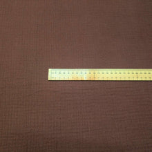 Load image into Gallery viewer, Flat lay of Organic 100% Cotton Double Gauze, Raisin, ruler included for scale - For sale at Minerva's Bower
