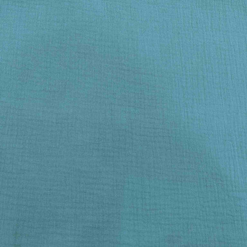 100% Organic Cotton Double Cloth Gauze, Aqua - 1/4 metre