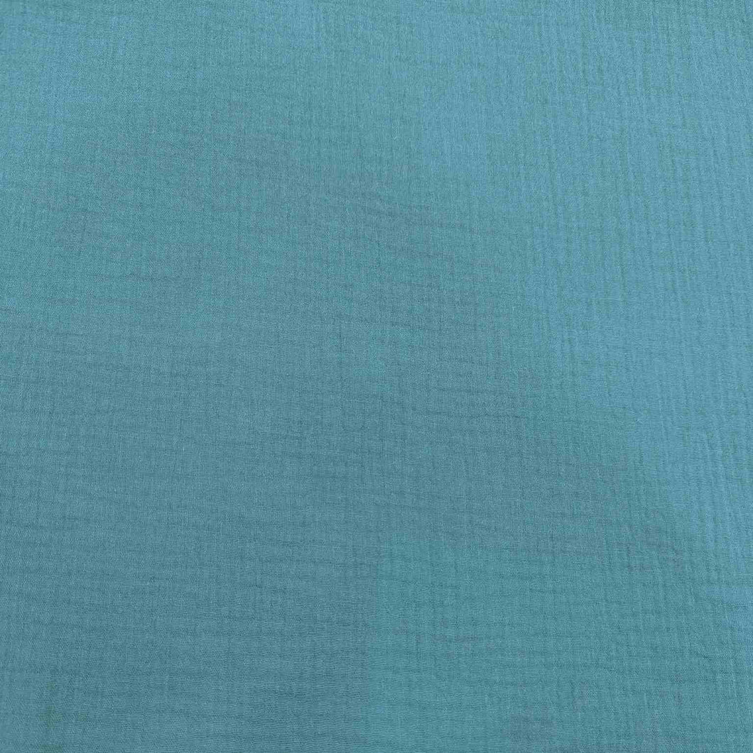 100% Organic Cotton Double Cloth Gauze, Aqua - 1/4 metre