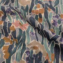 Load image into Gallery viewer, Flat drape of Painterly Botanical 55% Linen 45% Cotton -for sale at Minerva's Bower