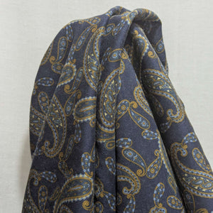  Draped Patterned lyocell fabric with paisley design and a blue base, for sale at Minerva's Bower