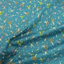 Load image into Gallery viewer, Flat drape of Ruby star 100% Cotton, Paper Cuts 2, Scissors, for sale at Minerva's Bower