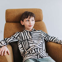 Load image into Gallery viewer, Shirt made in See You At Six Linen Viscose, Permacube, fabric for sale at Minerva&#39;s Bower