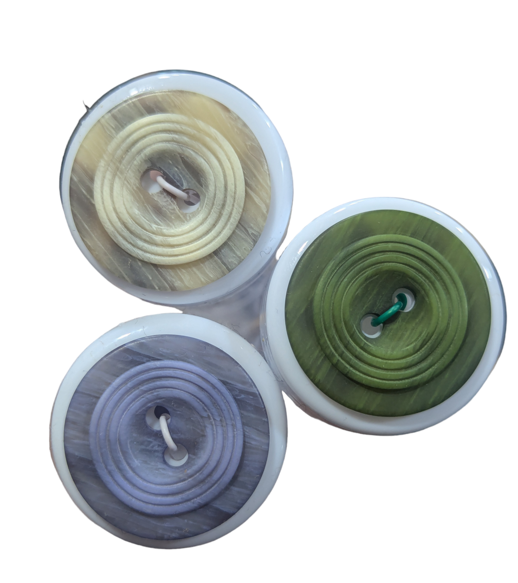 Ridged Variegated Button, Large|Minervas Bower – Minerva's Bower