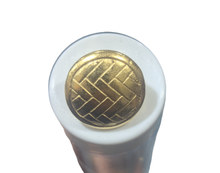 Load image into Gallery viewer, Gold Metal Herringbone Button, Small and Large