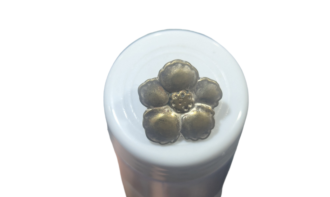 Silver Metal Buttercup Floral Button, Small and Large