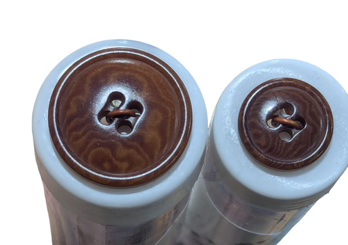 Corozo Nut, Simple Brown Button with thin Rim