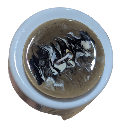 Italian Enamel Button - Taupe Swirl