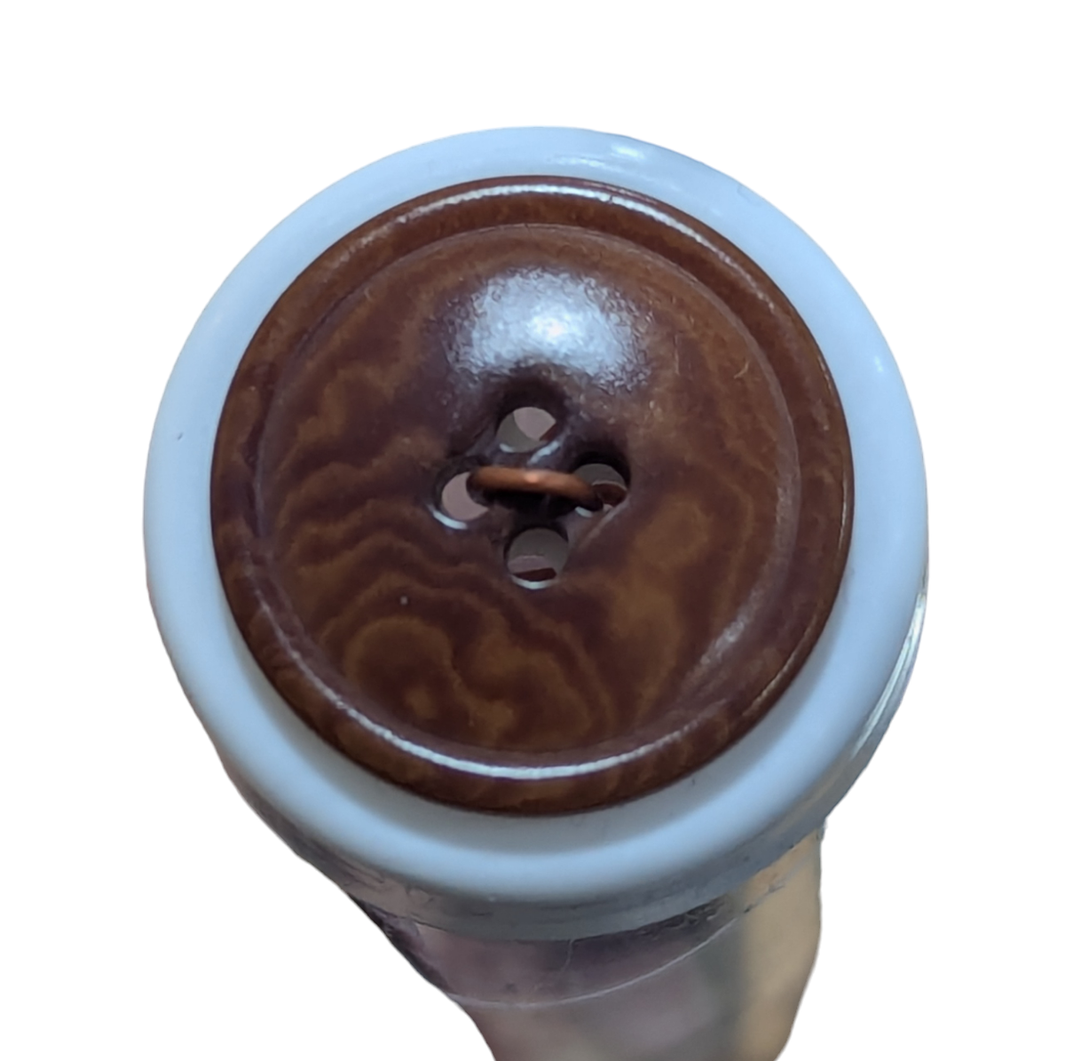 Corozo Nut, Simple Brown Button with thin R|Minervas Bower – Minerva's ...