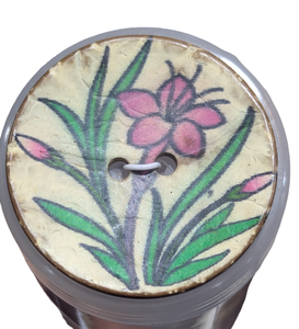 Large Floral Coconut Button, 40 mm