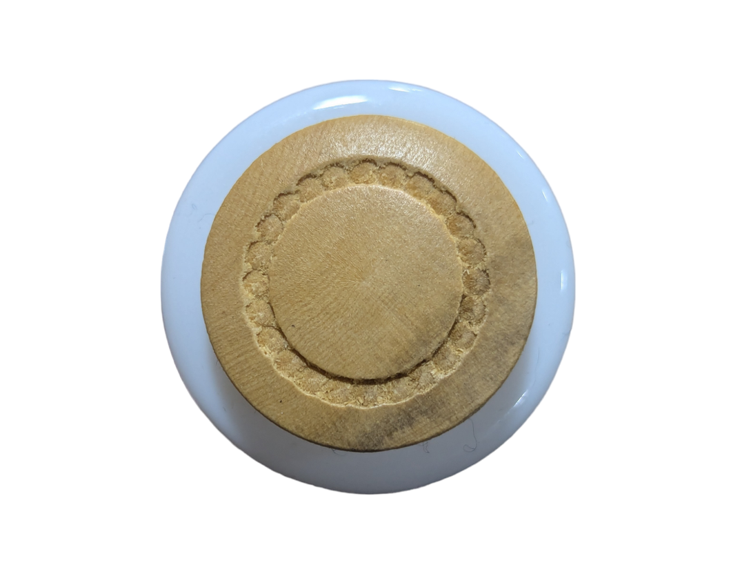 Engraved Rim Wooden Button, 23mm