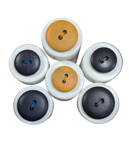 Italian Olive Wood Shirt Button, 15mm and 18mm