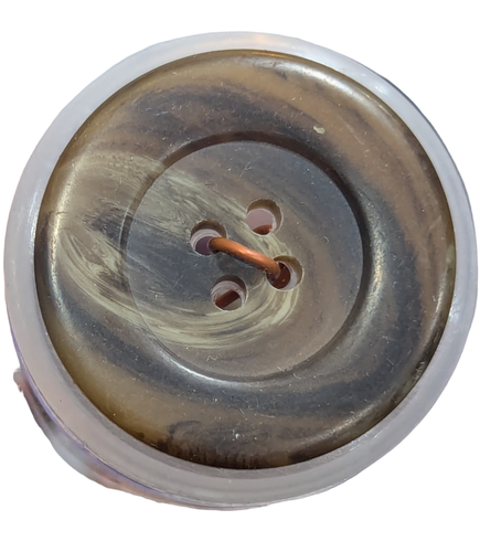 Brown Everyday Button with Wide Rim